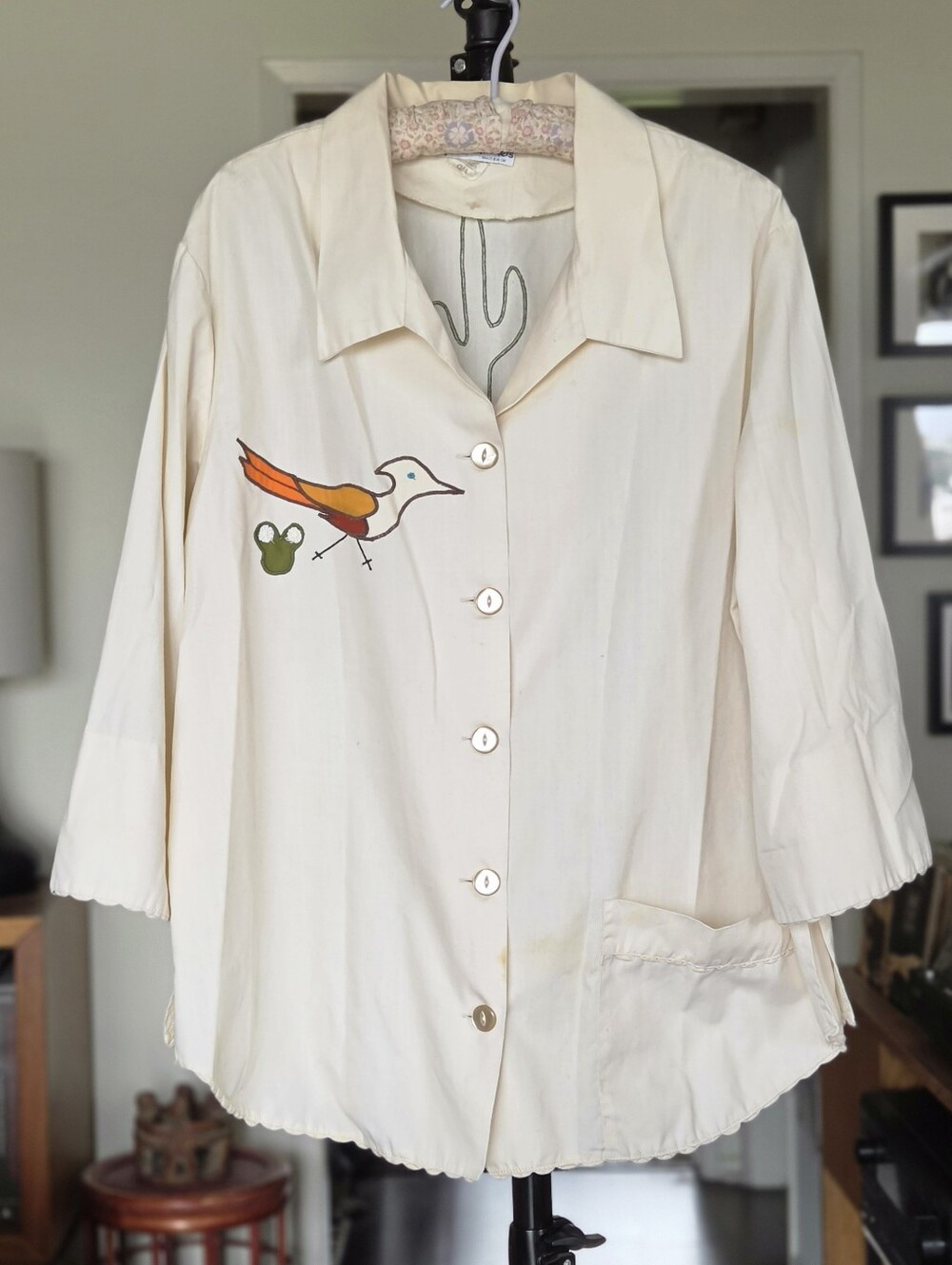RARE Pointmakers VTG 60s Button-Up Blouse - Southwestern Cottagecore